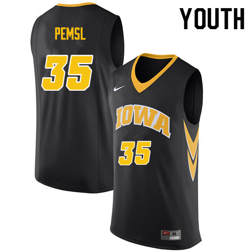 Youth #35 Cordell Pemsl Iowa Hawkeyes College Basketball Jerseys Sale-Black - Click Image to Close